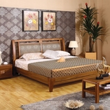 现代中式实木双人床 软靠背实木高档床 实木高箱床 1.8米1.5米床