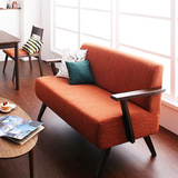 日式北欧小户型实木扶手简易客厅咖啡厅书房休闲小型布艺沙发椅子