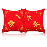 精准印花新款中国风汽车枕十字绣抱枕红色一路平安情侣一对包邮