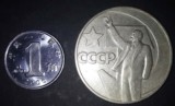 前苏联硬币-1卢布 1967年 纪念十月革命50周年 白铜制