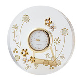 日本代购直送 MIKIMOTO(御木本) 和风珍珠镶嵌可爱白花金色款座钟
