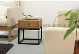 LOFT美式复古铁艺实木床头柜 小型茶几 边几角柜 餐边柜 斗柜新款