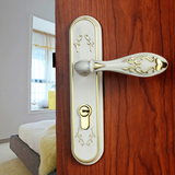 泰好工房门锁中式简约纯铜欧式象牙白门锁室内实木全铜门锁具配件