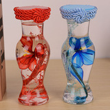 玻璃花瓶 水晶摆件 创意家居摆设标本植物工艺品卧室装饰 瓶罐