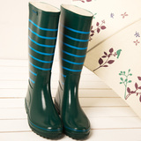 [瑕疵]Aigle艾高外贸原单正品时尚女式雨鞋雨靴水鞋条纹高桶