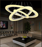 LED亚克力圆环形吊灯创意客厅卧室灯新特调光时尚餐厅吊灯