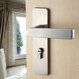 多灵机械现代不锈钢室内卧室房门锁实木洗手间门把手纯铜锁芯简约