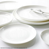 纯白骨瓷餐具陶瓷盘子早餐平盘圆盘西餐盘家用牛排盘碟深汤盘创意
