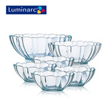 乐美雅钢化透明玻璃碗大号沙拉碗 创意水果碗 微波炉甜品碗洗手盅