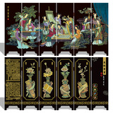 仿古漆器小屏风中国风民族特色出国礼品 送老外六扇琴棋书画