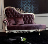 新古典实木贵妃椅 特价欧式卧室躺椅美人榻 简约后现代布艺太妃床