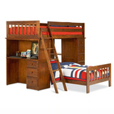 多功能高低床双层床带书桌子母床儿童床上下床儿童实木床