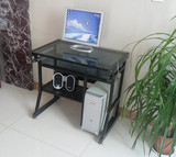 2014世纪双飞品牌 黑钢化玻璃台式电脑桌 家用写字桌 办公桌