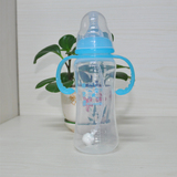 包邮PP材质新生婴幼儿用品宝宝奶瓶带吸管手柄硅胶奶嘴耐摔防胀气