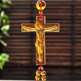 高档琉璃耶稣十字架汽车车内挂件 挂饰装饰品 琉璃十字架汽车用品