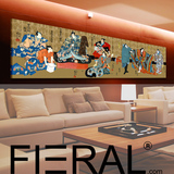 上海FIERAL精品日式装饰画浮世绘无框画武士寿司日本料理店挂画