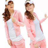2016春季新款纯色天鹅绒套装 韩版运动套装 休闲修身版卫衣套装女