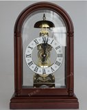 木复古坐钟表中式客厅摆件 座钟欧式枫叶8023机械钟 创意仿古台钟