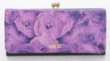 日本代购ann sui安娜苏专柜热烈玫瑰花朵印花长款钱包票夹 3色