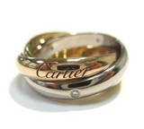 卡地亚Cartier TRINITY传奇戒指 18K三色金3钻戒指
