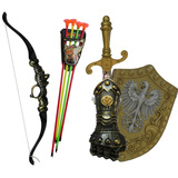 儿童玩具 弓箭玩具男孩骑士 盾牌宝剑组合 户外弓箭射击玩具包邮
