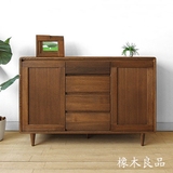 橡木良品家具 简约 日式 抽屉带门 实木 白橡木实木储物柜 餐边柜
