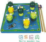 智力开发 3D青蛙钓鱼台1-3岁宝宝益智木质磁性钓鱼 儿童木制玩具