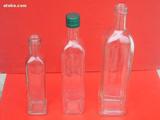 250ml500ml750ml方形透明玻璃橄榄油瓶 山茶油瓶墨绿玻璃瓶香油瓶