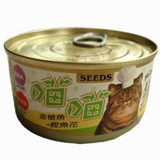 特价台湾SEEDS惜时喵喵猫罐头170g金枪鱼+鲣鱼花 猫咪零食 湿猫粮