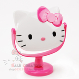 限时特价可爱HELLO KITTY 台式镜子 猫头化妆镜 化妆镜 粉白两色