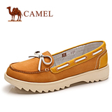 Camel骆驼女鞋2016春季新款平底女单鞋套脚真皮浅口休闲鞋妈妈鞋