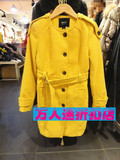 ONLY正品代购时尚冬季保暖中长款大衣女 金黄色蓝色外套女士特价