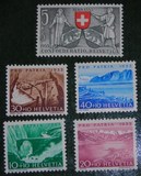 瑞士1953-世界遗产-瑞士风光等5全新(原胶无帖)
