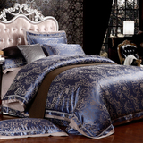 品牌家纺天丝棉贡缎提花四六件套纯棉被套欧式结婚床上用品1.8m