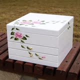 欧式实木制首饰盒木质化妆收纳盒 公主韩国 结婚生日礼物 大容量