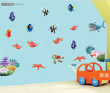 海底总动员海底鱼世界儿童游泳馆浴室卫生间海洋馆装饰装修墙贴画