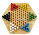 橡胶木 六角跳棋 中国跳棋 木制跳棋 益智玩具 巧之木 跳棋游戏