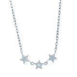 特价日本代购饰品Tsutsumi五角星星钻石10K黄金白金锁骨链项链女