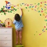 儿童墙贴包邮 卧室儿童房幼儿园教室装饰画墙纸 卡通小鸟音符贴纸