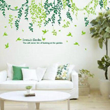 可移除墙贴 客厅沙发电视背景装饰贴纸贴画 植物树叶柳枝藤蔓图画