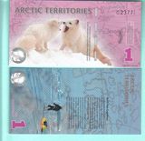 北极塑料钞1美-元 美金 北极熊外国纸币 钱币 UNC全新
