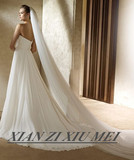 韩式简约双层3米新娘头纱超长拖尾头纱软纱5米10米结婚头纱定做款