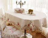 粉花木 欧式 椭圆桌桌布|椭圆餐桌布、椅套椅子套 椭圆形台布布艺