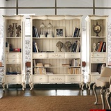 意大利欧式新古典实木客厅组合书柜储藏储物柜古董架别墅家具定做