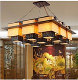 正品中式复古吸顶灯现代方形客厅餐厅卧室仿古羊皮灯古典吊灯2101