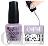 美国OPI指甲油 南方海滩 魔力紫丁香(漆光) B71 5ml分装