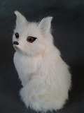白狐狸宠物摆件仿真狐狸工艺品毛绒玩具真皮毛动物模型标本装饰品
