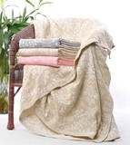 外贸原单100%纯棉提花双层纱布毛巾被/夏凉被/盖毯/空调毯单双人