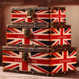 欧式高档复古英国旗手提箱英伦风旅行箱 做旧收纳箱 仿古道具箱