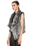 外贸新款 兔毛编织背心马甲 亚历山大王设计欧美潮 皮草背心外套